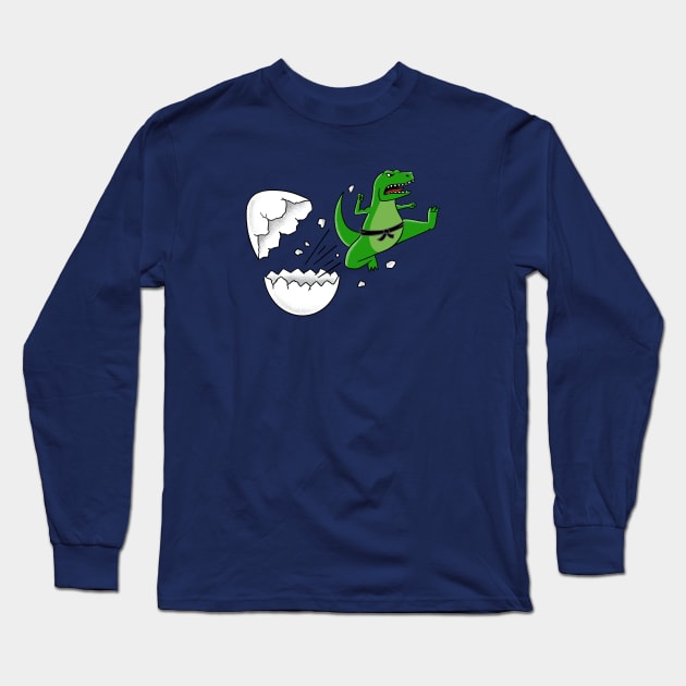 Dinosaur karate Long Sleeve T-Shirt by coffeeman